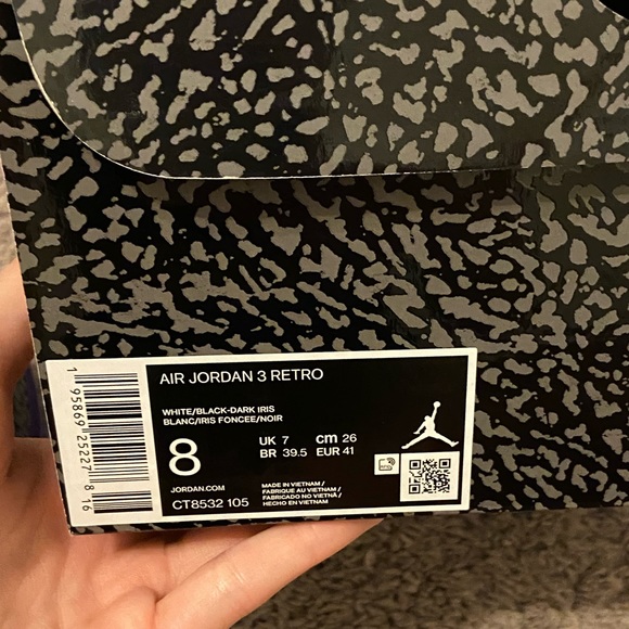 Dark iris jordan 3s - Picture 4 of 5